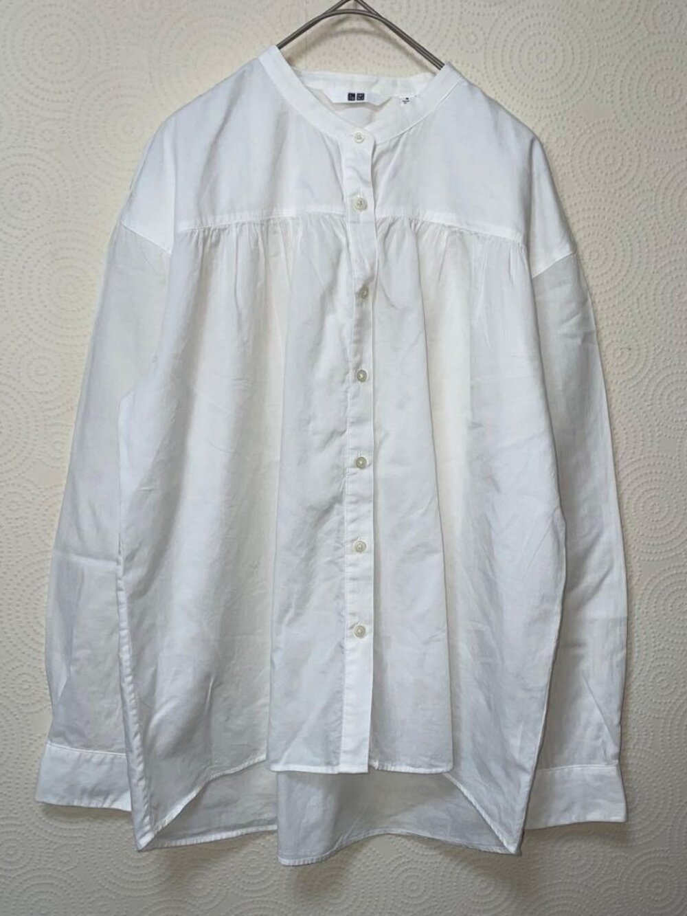 Notewo White Shirt Blouse Long Sleeve Casual Simple Plain Cotton M